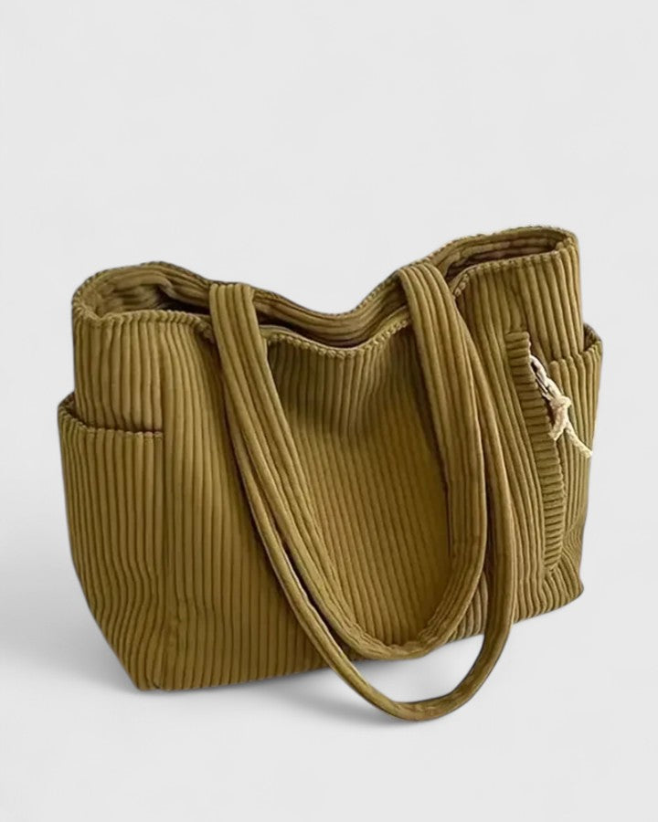 Damen Cord Handtasche senf mustard Shopper Rippenstruktur