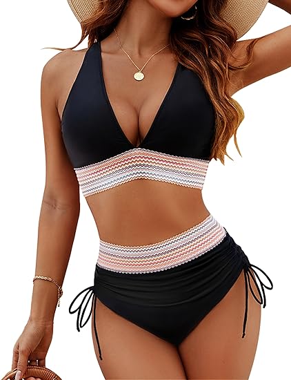 Damen High-Waist Bikini-Set mit voller Abdeckung für Strand - Bild 16