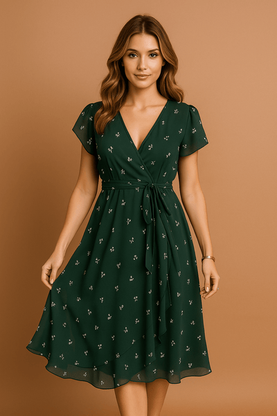 Damen Kleid V-Ausschnitt Polyester für Freizeit und Alltag 