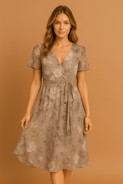 Damen Kleid V-Ausschnitt Polyester für Freizeit und Alltag 