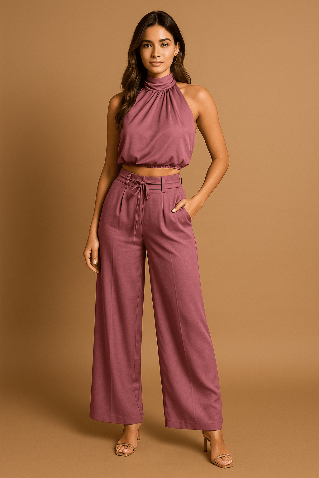 Damen Zweiteiler Elegant Polyester für Festliche Anlässe 