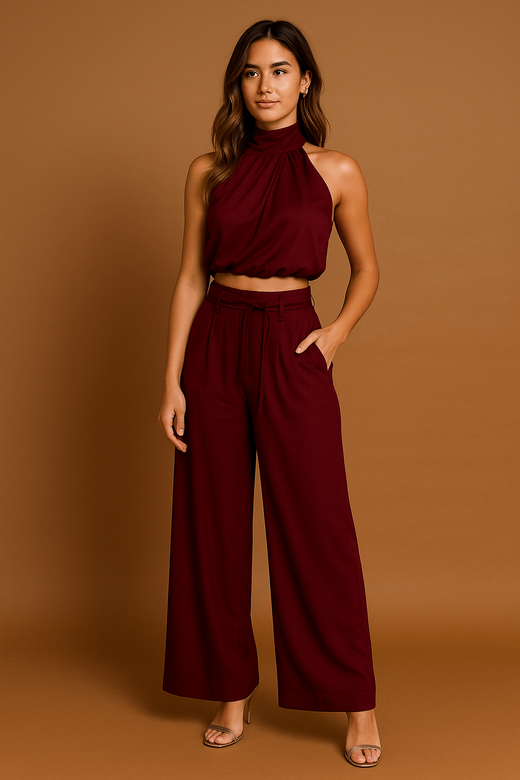Damen Zweiteiler Elegant Polyester für Festliche Anlässe 