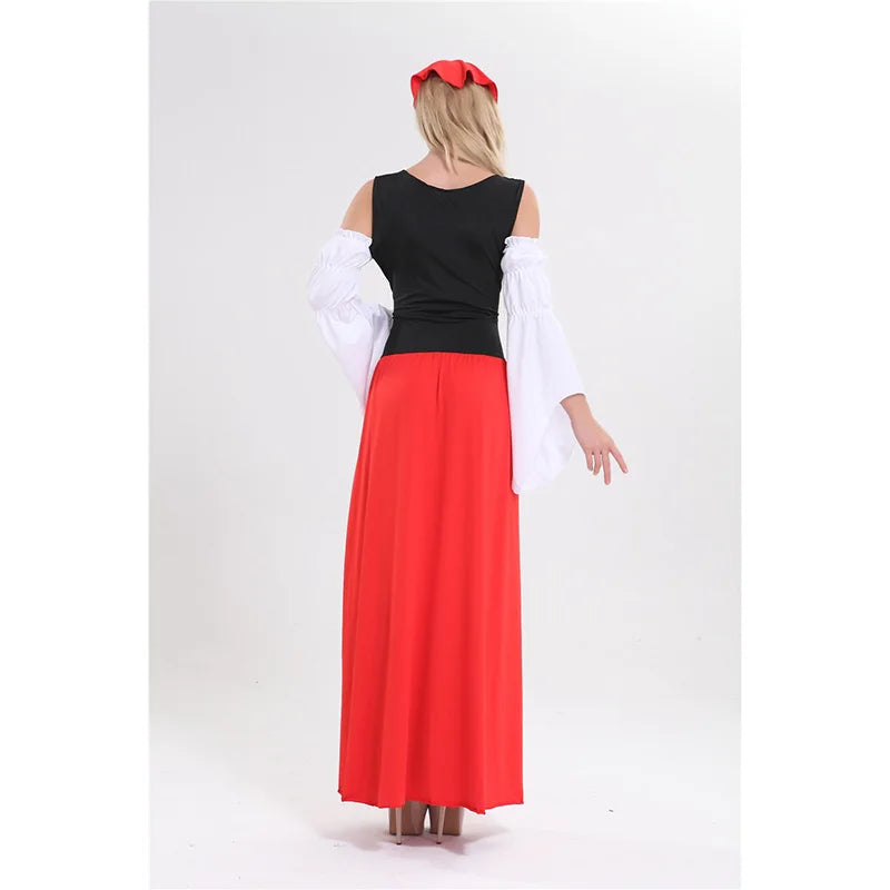 Dirndl für Damen – Traditionelles Trachtenmode Kostüm mit Kopfbedeckung für Oktoberfest und Feste Traditionelle Kostüme