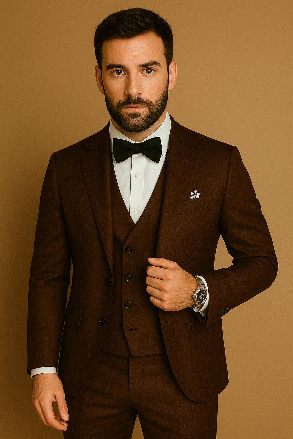 Herren Anzug 3-teilig formell - Polyester betonende Passform 