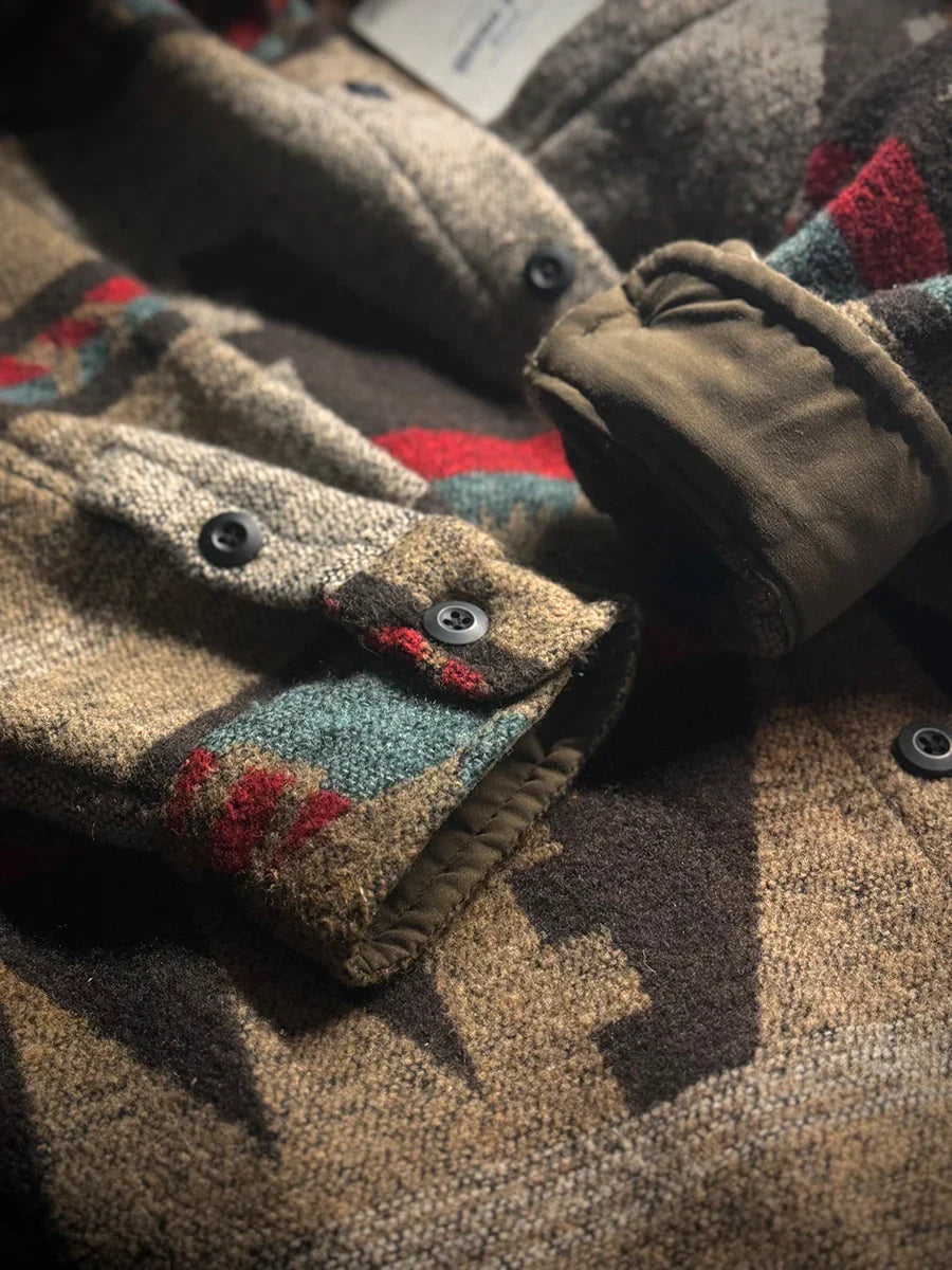 Herren Überhemd Flanell Aztec boxy fit herbst winter