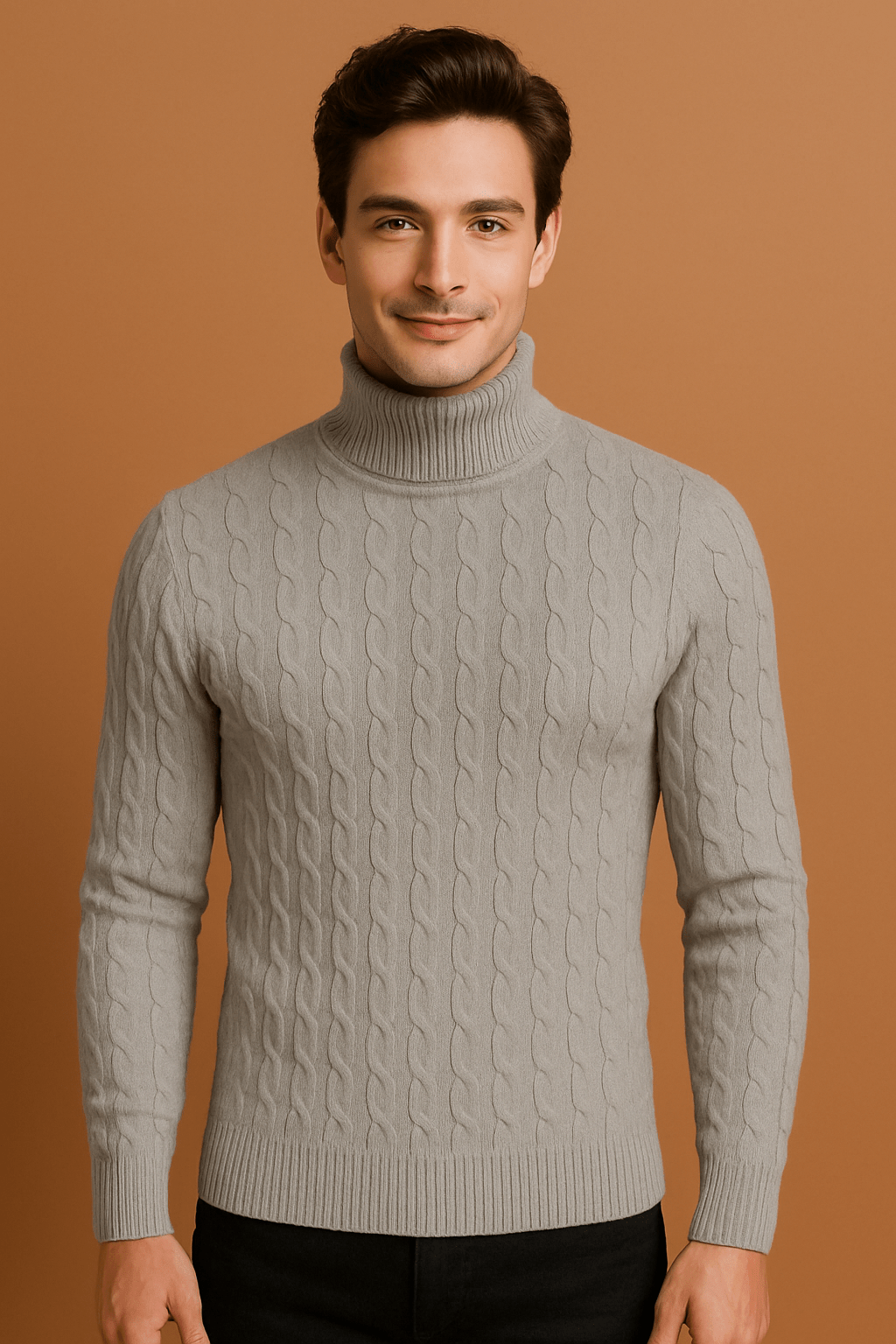 Herren Rollkragenpullover Baumwolle Klassisch Elegant 