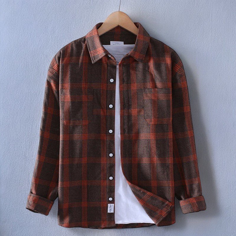 Herren Flanellhemd Karomuster klassisch blau layering