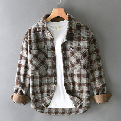 Herren Flanellhemd im Karo-Look mit Futter für Freizeit