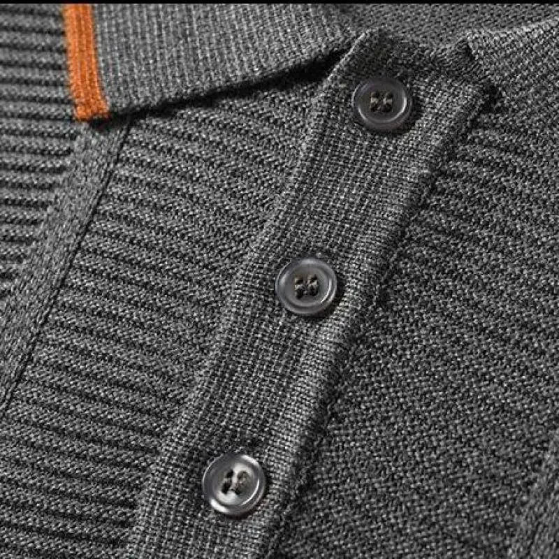 Polo Shirt Herren navy Rippstruktur Kontrastkragen smart casual