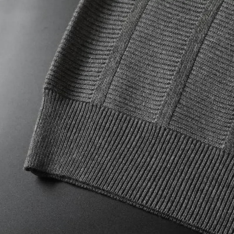 Herren Poloshirt blau geripptes Strickmuster Kontrastkragen