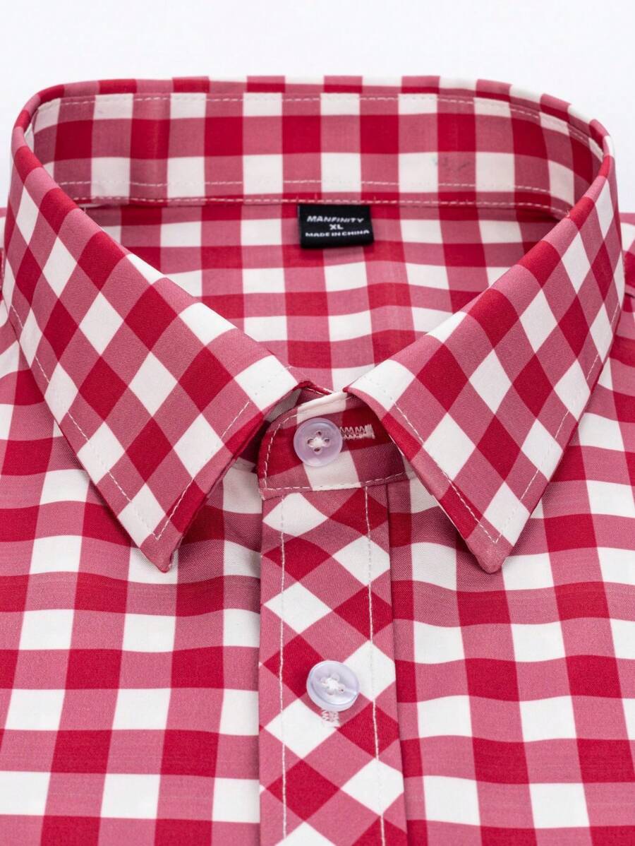 Herrenhemd Kurzarm im Karo-Design für Sommer – Ideal für Oktoberfest und Freizeit Freizehemden