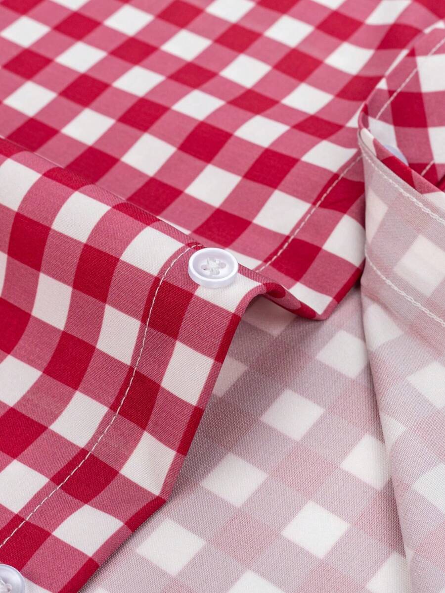 Herrenhemd Kurzarm im Karo-Design für Sommer – Ideal für Oktoberfest und Freizeit Freizehemden