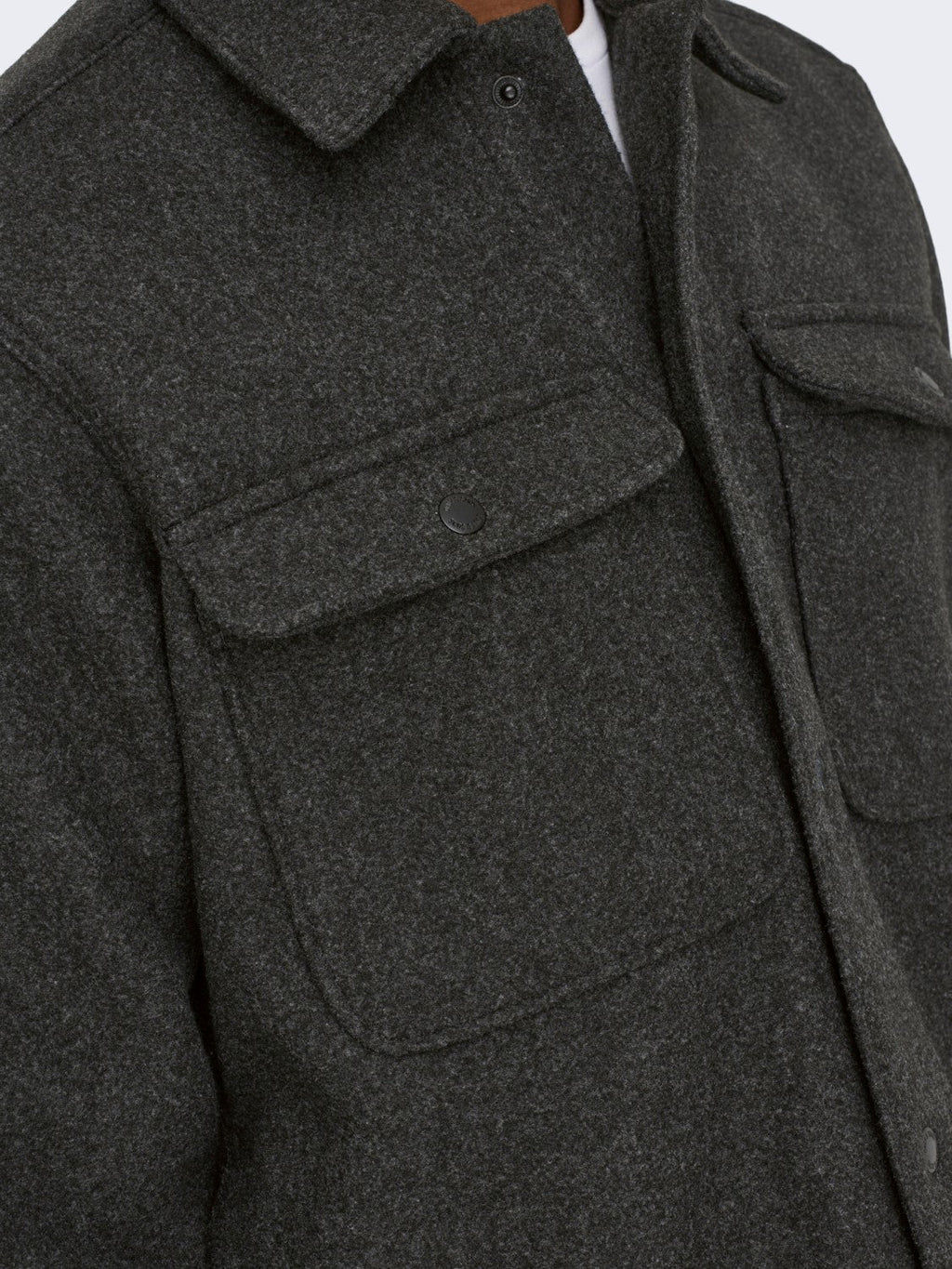 Herren Overshirt beige gebürstet Layering Knopfleiste