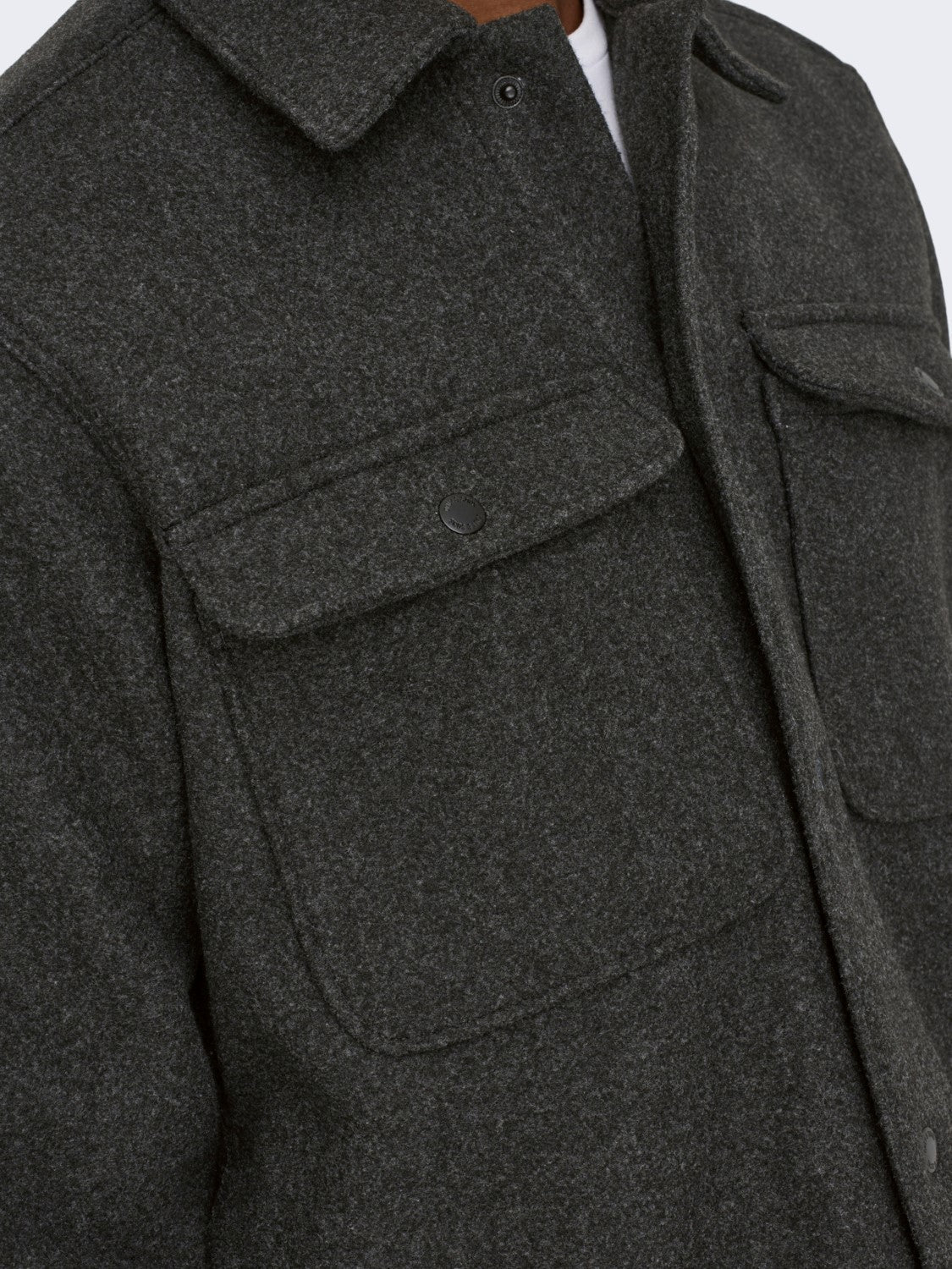 Herren Overshirt beige gebürstet Layering Knopfleiste