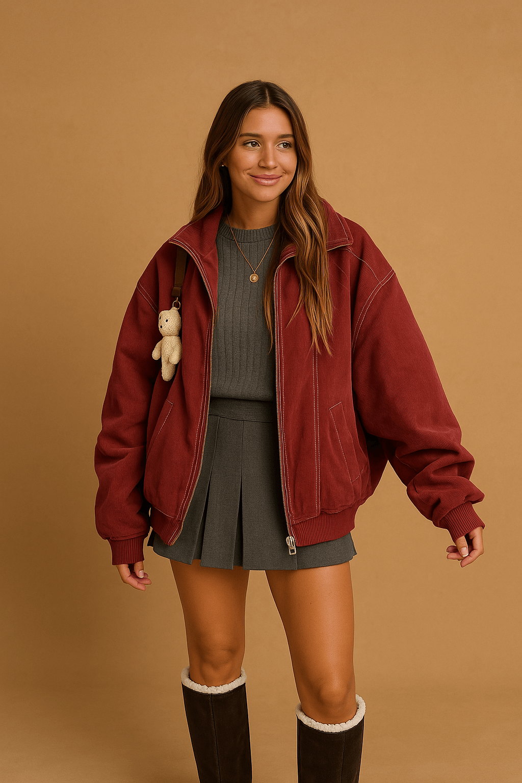 Lederjacke Damen PU – Oversized Trendjacke für Herbst & Winter 