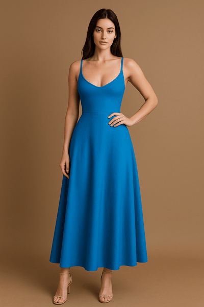 Maxikleid Damen V-Ausschnitt Aus Polyester 