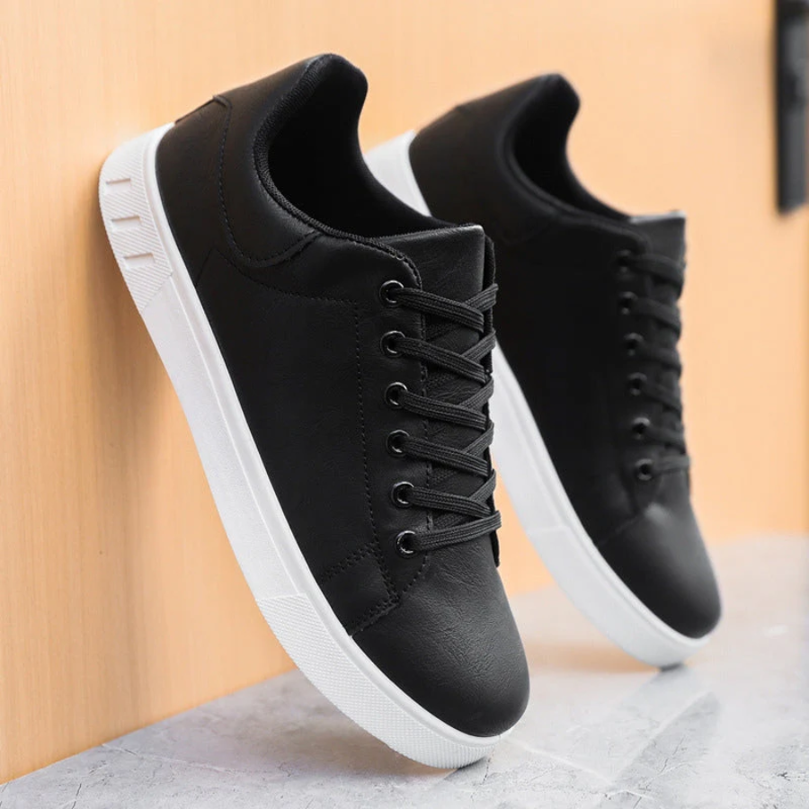 Herren Sneaker braun Leder Schnürung bequem smart casual