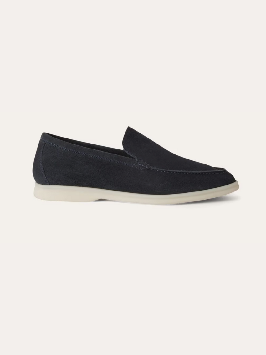 Herren Navy Mokassin Wildleder Loafer klassisch bequem