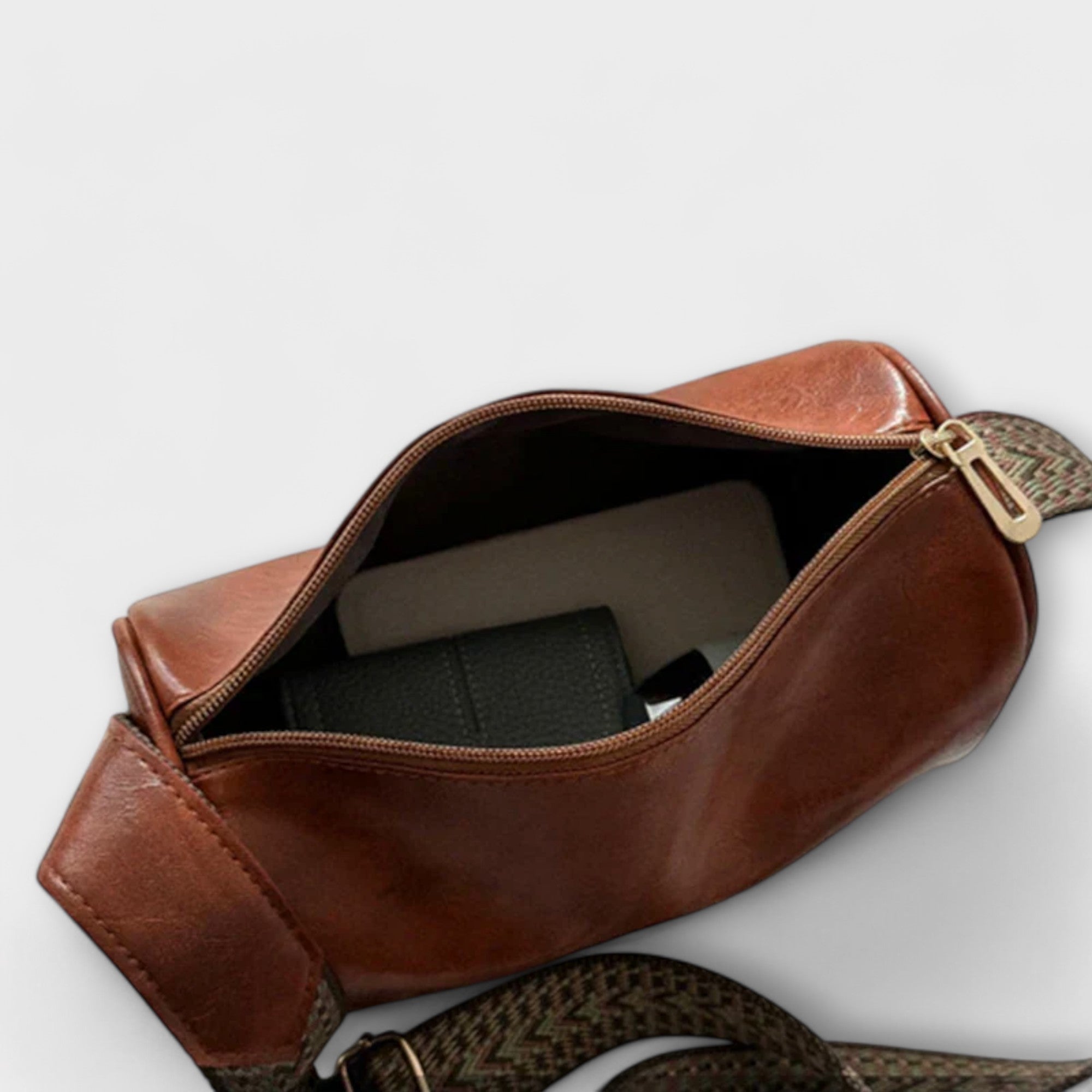 Umhängetasche Damen Woven Bag beige goldfarbene Hardware