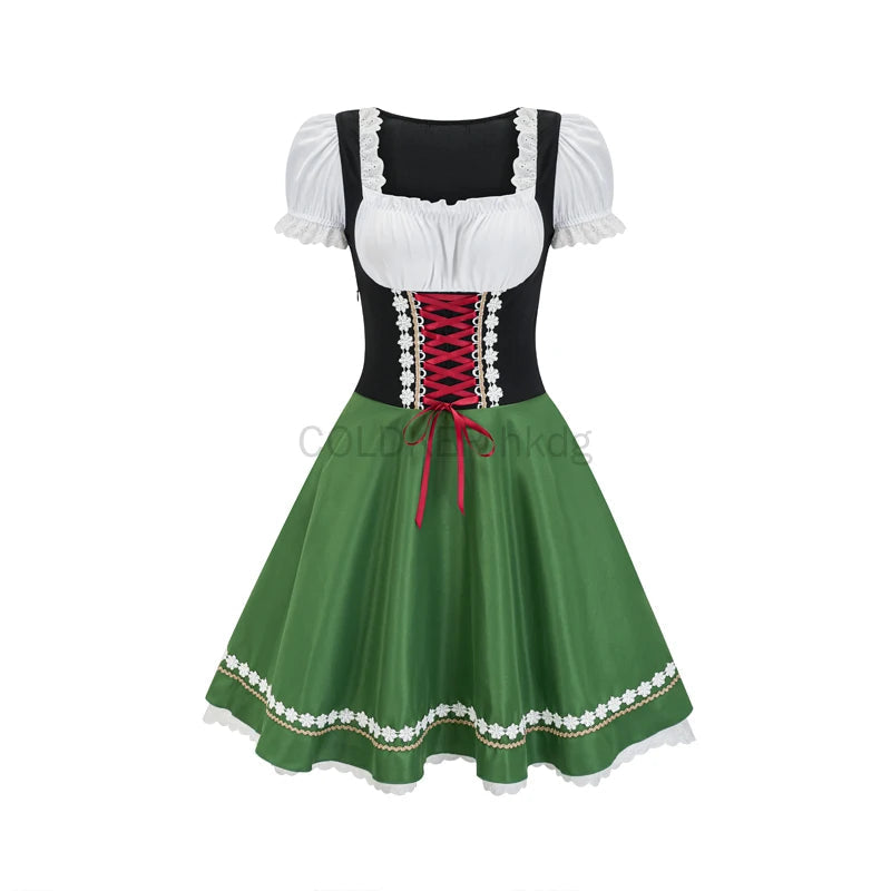 Trachtenkleid Damen – Traditionelles Dirndl Kleid für Oktoberfest und Feste mit Schürze und Stil Traditionelle Kleider