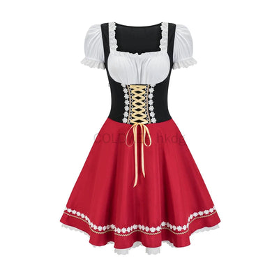Trachtenkleid Damen – Traditionelles Dirndl Kleid für Oktoberfest und Feste mit Schürze und Stil Traditionelle Kleider