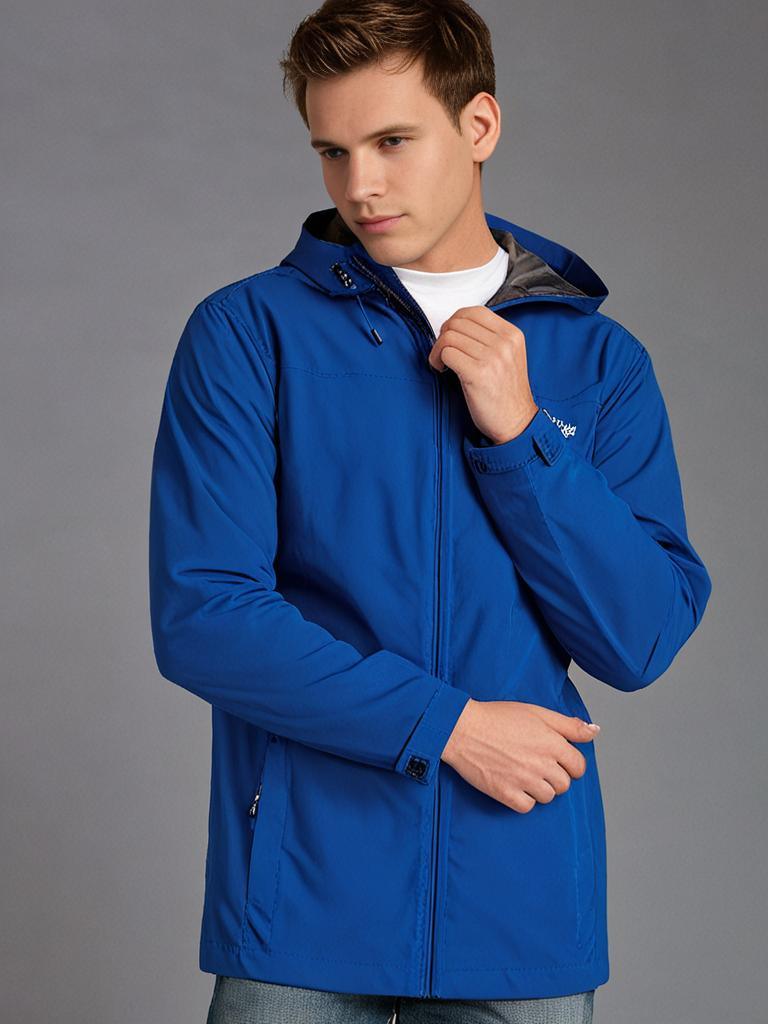Wasserdichte Regenjacke Herren Atmungsaktiv Polyester 