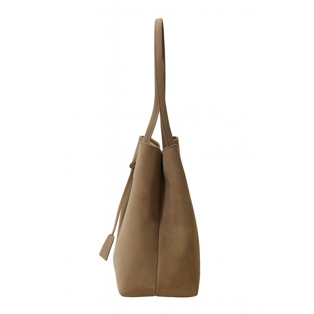 Damen Shopper dark brown Wildlederoptik slouchy geräumig
