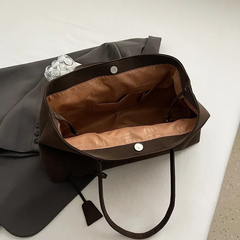 Damen Handtasche shopper beige creme Wildlederoptik geräumig
