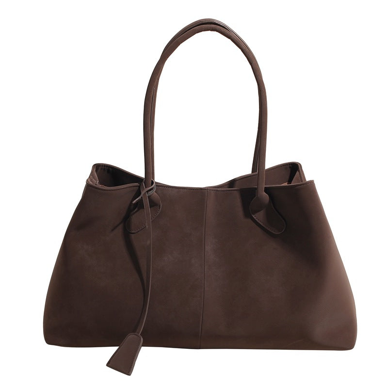 Damen Shopper Tote Bag in Taupe mit Charm-Detail für Alltag