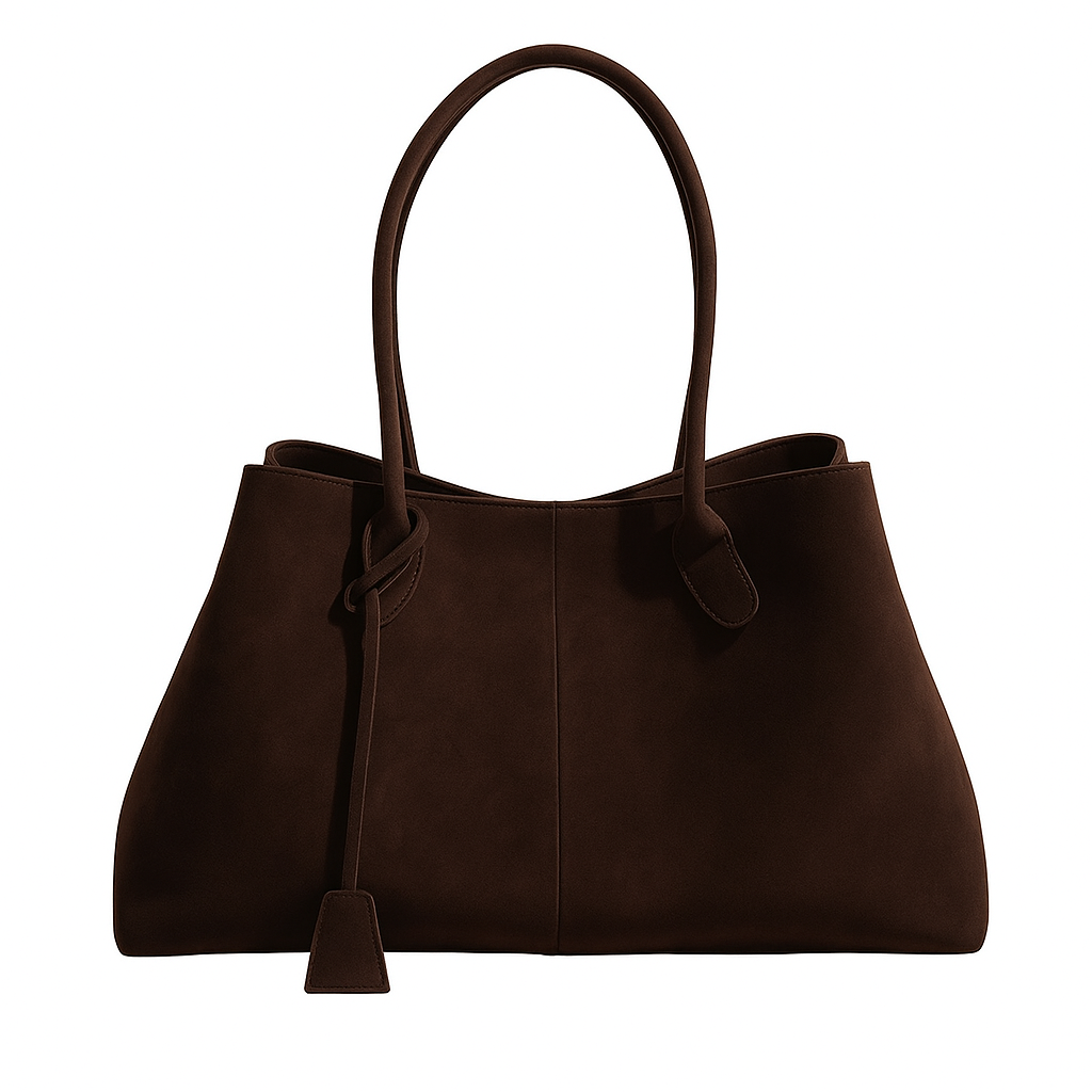 Damen Shopper Tote Bag in Taupe mit Charm-Detail für Alltag